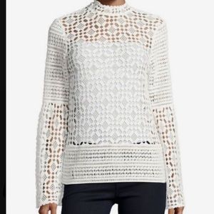 Dolce Cabo Long Sleeve Lace Top Size M